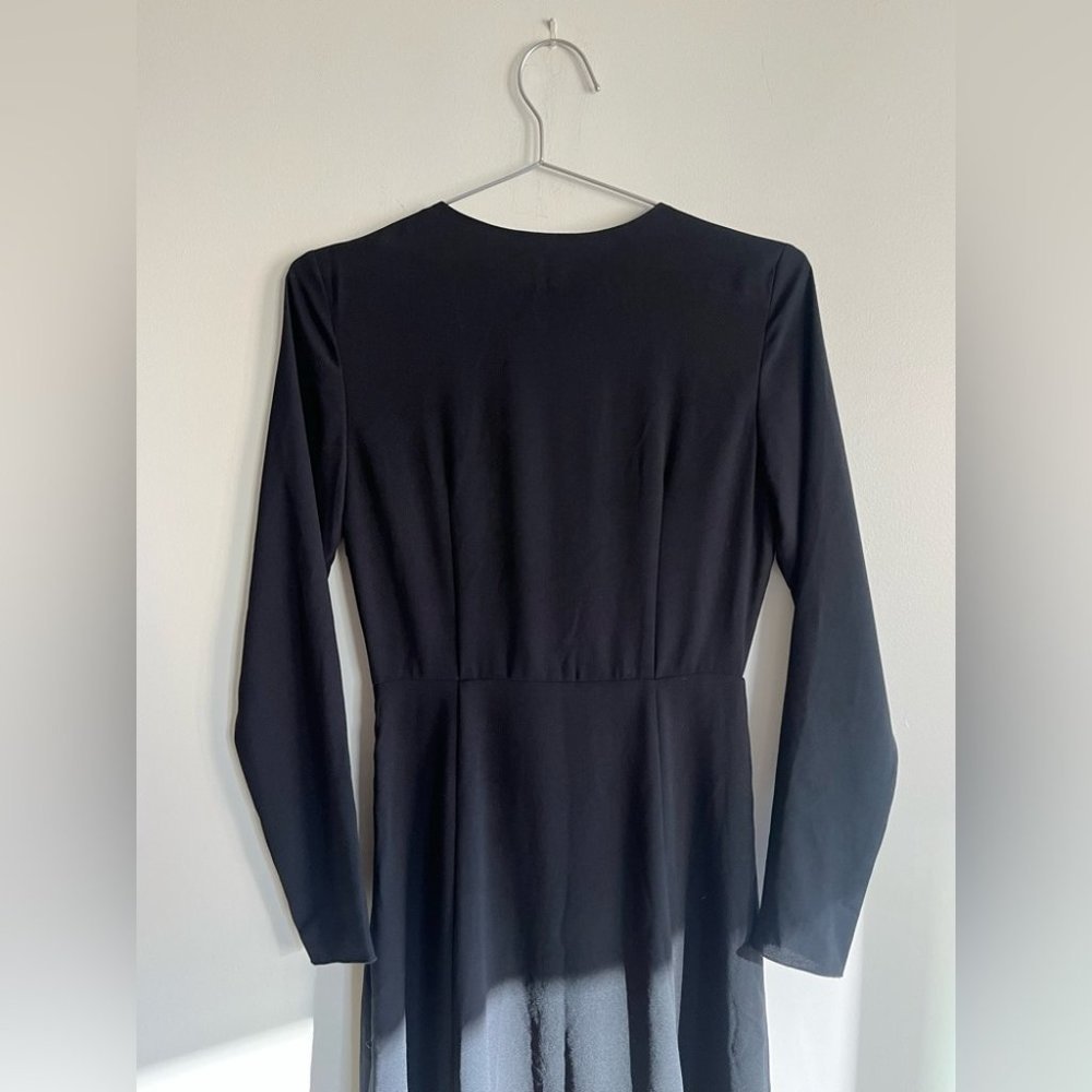 Aritzia Wilfred Aubagne Black Midi Dress Adjustable  Wrap - Picture 9 of 12